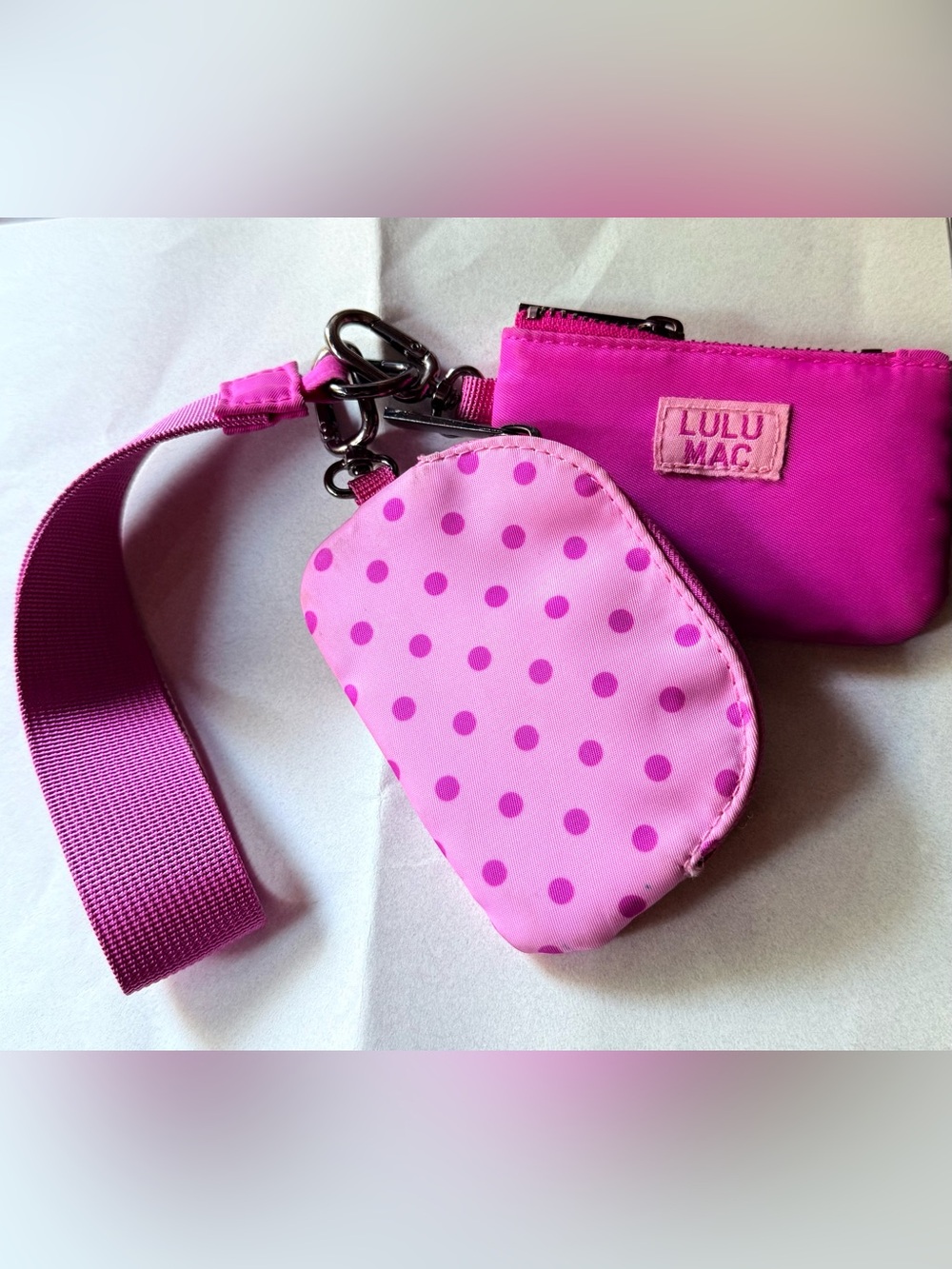 Lulu Mac Pink Polka Dot Key & Card Holder Set